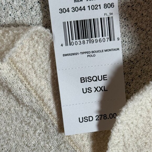 Todd Snyder Mens Tipped Boucle Montauk Polo Bisque Cream Sz‎ 2XL NWT Preppy Lux - Picture 7 of 11